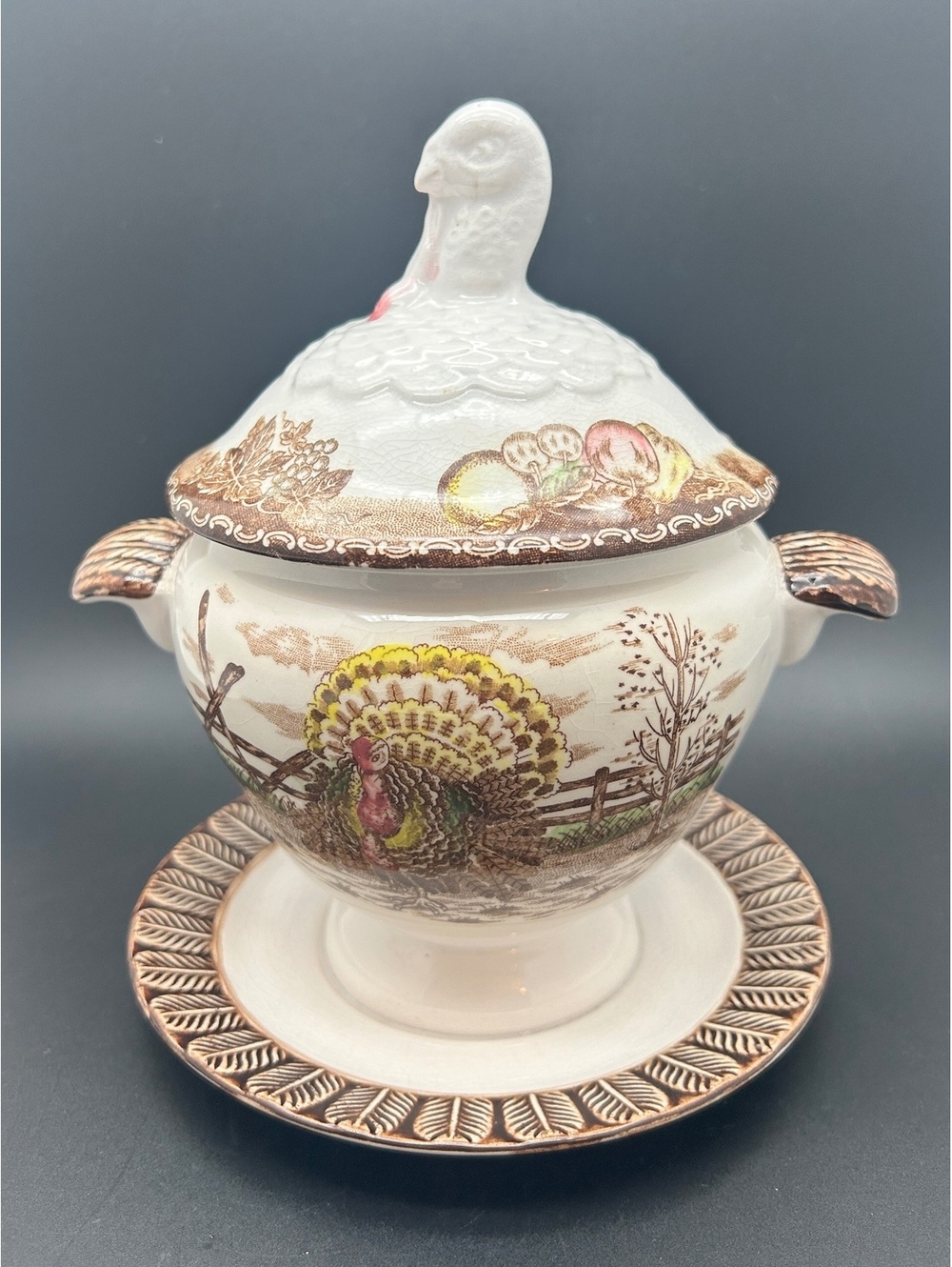 Vintage King Tom American Tradition Sauce Tureen with Attached Underplate